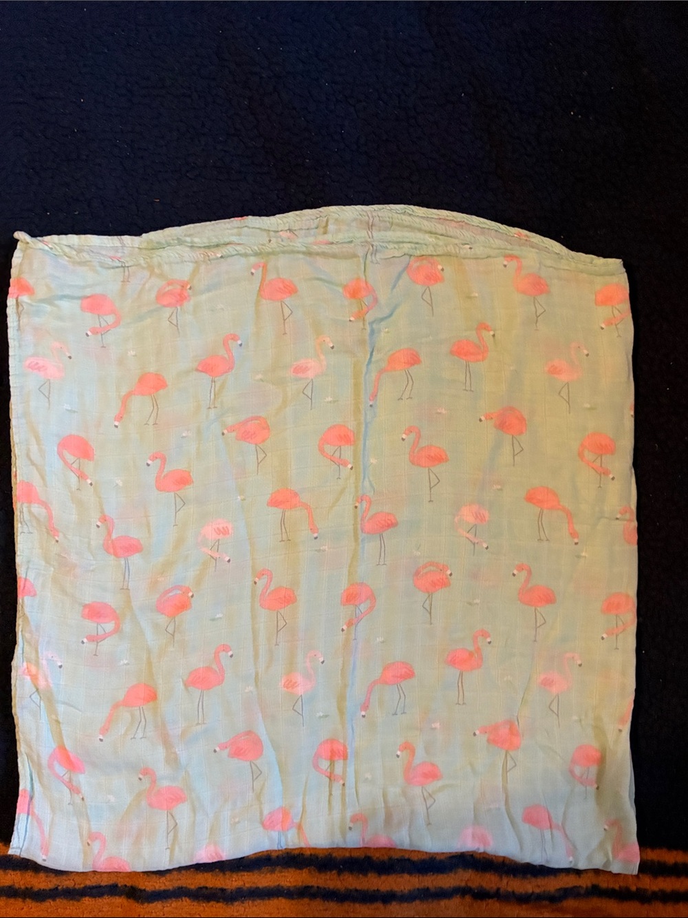 Angel Dear swaddler with Pink Flamingo Motif